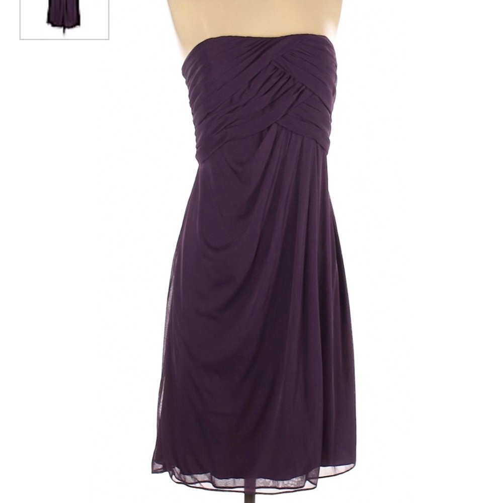 David's Bridal Purple Strapless Dress